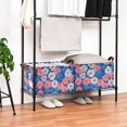 thumbnail image 3 of Yayeee Foldable Storage Basket for Shelves with Handles Set of 2 Waterproof Cloth Bins, Pink Flowers Pattern, 3 of 7