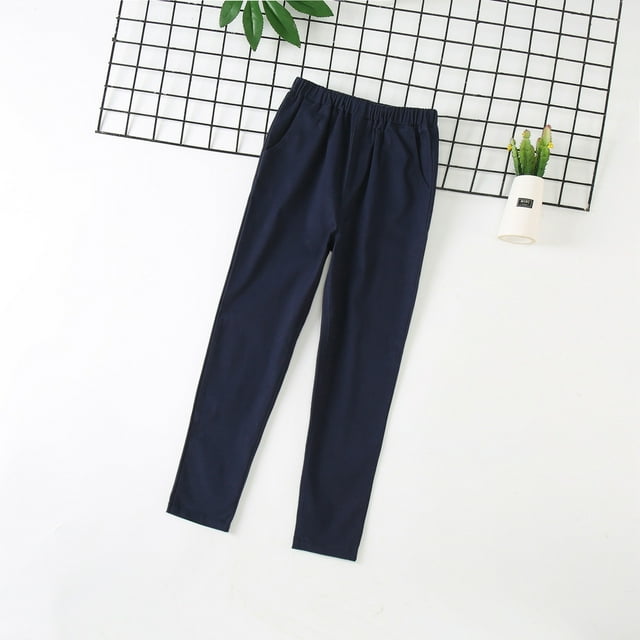 Pantalons d'École pour Garçons Pantalons Droits avec Poches Pantalons Chino à Enfiler Pantalons Extensibles Pantalons d'Uniforme pour Garçons Tenues de Rentrée Scolaire 5-6 Ans Pantalons pour Garçons