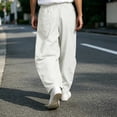 thumbnail image 4 of CYRBOKO Boys Cargo Pants, Relaxed Fit Casual Fall Winter Elastic Waist Athletic Pants White Size 13-14 T, 4 of 7
