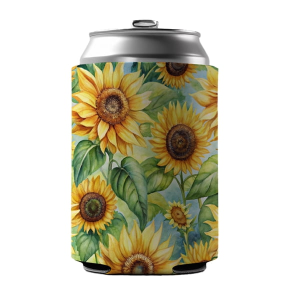 Lots Of Sunflowers Drink Beer Soda Insulated Sleeve Holder Can Cooler Hugger