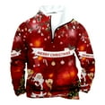 thumbnail image 1 of toraway Sweatshirts pour Hommes Col Rond Coton Hiver Manches Longues Mode Imprimé de Noël Fermeture à Glissière Manteau TG, 1 of 3