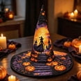 thumbnail image 4 of Witch Hat for Women Halloween Vintage Floral Pointed Wizard Hat Ghost Wide Brim Quilted Cosplay Costume Accessories Adults, 4 of 4