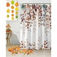 thumbnail image 3 of Fall Shower Curtain Autumn Eucalyptus Leaf Shower Curtains for Bathroom Watercolor Leaves Bath Curtains Sets with Hooks for Autumn Thanksgiving Seasonal Decor Polyester Waterproof Extra Long 84" X 72", 3 of 6