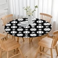 thumbnail image 3 of Black White Baseball Stars Pattern Round Fitted Tablecloth with Elastic Edge,Dining Table Cover Waterproof,Outdoor Round Tablecloth for Camping,Dining,Indoor and Outdoor, 3 of 7