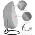 thumbnail image 5 of Outdoor Furniture Cover - Garden Rattan Wicker Waterproof Hanging Chair Furniture Cover - Egg Protective Cover Chair - 210D Oxford Polyester PVC Cover - Gray, 5 of 5