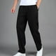 thumbnail image 1 of Pantalones cargo de longitud completa para hombre, deportivos, informales, con bolsillo, cordón y cremallera, color liso, cintura elástica, 1 of 9