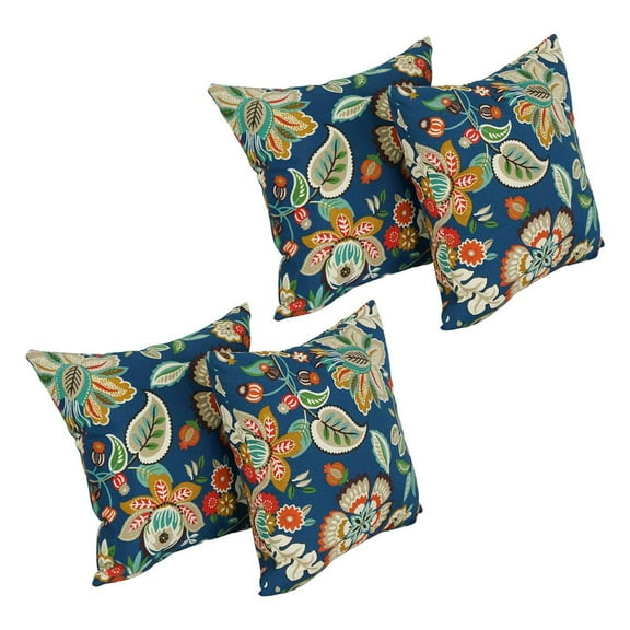 17-inch Square Pattern Polyester Outdoor Throw Pillows (Set of 4) 9910-S4-REO-64