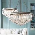 thumbnail image 2 of GMizon 19-inch European simple crystal chandelier, 3-head bedroom chandelier, dining room corridor lighting fixture (black), 2 of 7