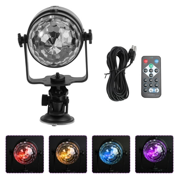 Worgeous Disco Ball Light with Colorful LED for Club Party Atmosphere Plastic Black 7 Modes