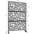 thumbnail image 6 of JERFIT Freestanding Privacy Screen for Patio and Garden, Decorative Metal Room Divider for Indoor Outdoor Use, Black Steel Panel Fence for Deck Balcony Lawn, 6 of 9