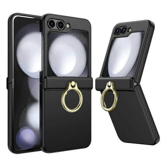 Hinge Protection Luxury Soft All-Inclusive Shockproof Case for Samsung Galaxy Z Flip 6 with Ring Holder