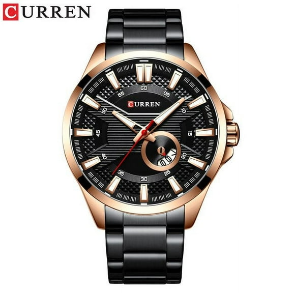 Silver Black Watches Men's Top Brand Curren Fashion Causal Quartz Wristwatch Stainless Steel Band Clock Male Watch Reloj Hombres - Quartz Wristwatches