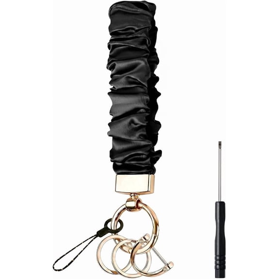 Scrunchie Key Holder Wristlet for Women, Car Wrist Keychain Bracelet ,Llaveros Para Llaves Stretchy Keyring With Clip