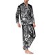 thumbnail image 2 of Fotbe Gothic Skull Floral Art Pijama de Hombre con Estampado de Manga Larga, Conjunto de 2 Piezas, Ropa de Dormir Suave y Cómoda con Bolsillos-X-Large, 2 of 7