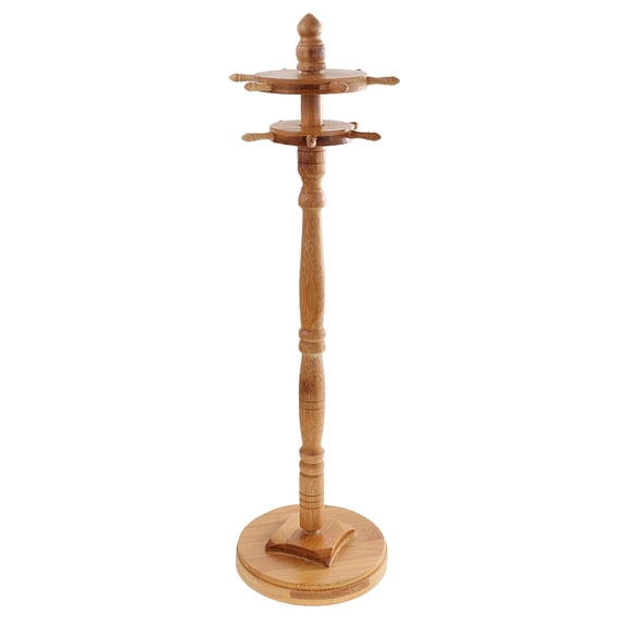11 Hooks Chinese Calligraphy Brush Holder Wooden Organizer Desk