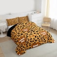 thumbnail image 4 of Manfei Cheetah Leopard Print Bedding Comforter Set, Gold Cartoon Polkadots Twin Comforter Sets, Romantic Love Heart Reversible Bedding Set, Microfiber Bedroom Decor, 2 Pieces, 4 of 9