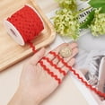 thumbnail image 3 of 1 Roll 27yd/25m RIC Rac Trim Ribbon Christmas Wave Sewing Bending Fringe Trim 5mm/0.2 inch for Sewing Flower Making Wedding Party Lace Ribbon Craft Christmas Red, 3 of 9