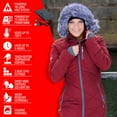 thumbnail image 5 of ActionHeat Women's 5V Battery Heated Long Puffer Jacket W/ Fur Hood - Wine - S, 5 of 9