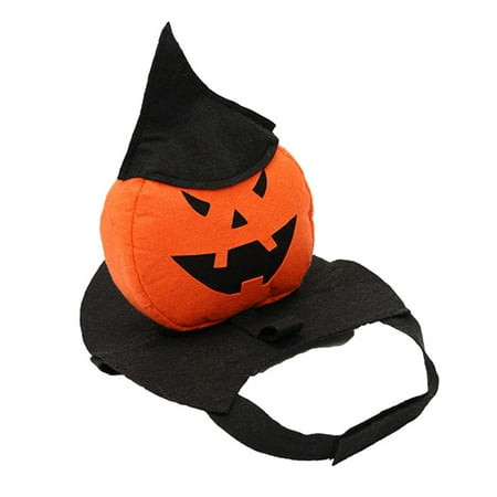Valink Pet Dog Halloween Pumpkin Costume Pumpkin Knight with Wizard Witch Hat Dog Apparel Costume