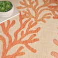 thumbnail image 5 of Nourison 6' x 9' Garden Oasis Nautical Coral Beach Flatweave Indoor Outdoor Area Rug Coral, 5 of 12