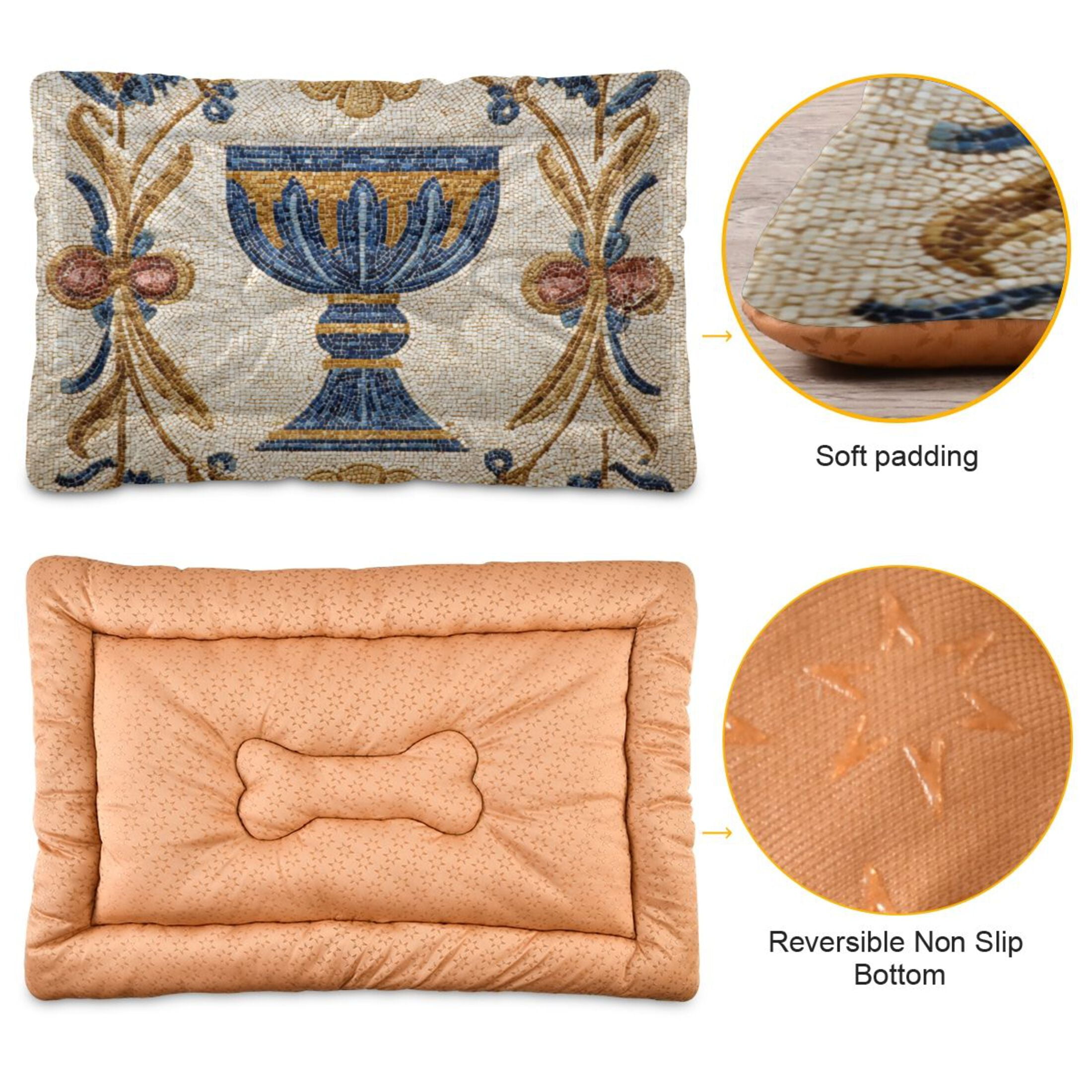 Cozy Mat Pet Bed Indoor Outdoor Warm Soft For Cat Dog Puppy(S/M) The Holy Grail Motif