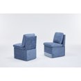 thumbnail image 5 of Miekor Furniture Linen Upholstered Armless Dining Chair With Casters And Storage Space-Set Of 2,Blue 61526, 5 of 11