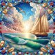 thumbnail image 2 of Con Cuentas Cuadradas 5D DIY Barco Arte La Pared para El 40x40cm, 2 of 8