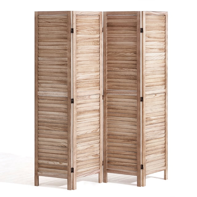 VEVOR Wood Room Divider Wooden Privacy Screen 4 Panel Room Separation Divider