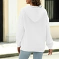 thumbnail image 4 of Womens Hooded Sweatshirts Plus Size Oversized Hoodie Long Sleeve V Neck Sweatshrit With Poccket Solid Color Women's Tunics Fall Pullover Casual Loose Tops for Work Office Clothes, 4 of 5