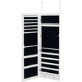 thumbnail image 3 of Patiojoy Lockable Wall Mounted Mirrored Jewelry Organizer White Armoire Cabinet w/ LED Lights, 3 of 6