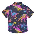 thumbnail image 2 of Dailycode Small Short Sleeve Button Down Shirts Neon Funny Dinosaurs Casual Shirt 3-10 Years, 2 of 9