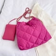 thumbnail image 4 of 2 uds., conjunto de monedero, bolso tipo cubo, bolso de mano hinchado suave para mujer de Color sólido para viajes diarios Tmvgtek Para Estrenar, 4 of 9