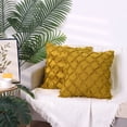thumbnail image 6 of NOMADIC NOOK 4 Pcs Solid Color Cut Flower Checkered Pillow Covers Yellow/White 18" x 18", 6 of 6