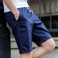 thumbnail image 5 of Pantalones cortos de verano para hombre, informales, para jóvenes, holgados, de cinco puntos, de algodón, para playa, a la moda, 5 of 5