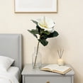 thumbnail image 5 of 14.2in White Artificial Magnolia Stalks - Faux Flower Bouquet, Soft Silk-Coated Decor, Durable for Vase Arrangement, Table Centerpiece, Wedding & Home Party Accent, 1pc, 5 of 6