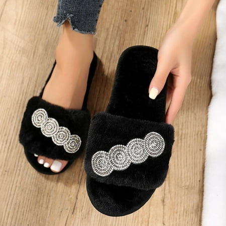 

Kayannuo House Slippers for Women Winter Clearance Women s Warm Cute Plush Ball Home Round Head Soft Soled Cotton Slippers