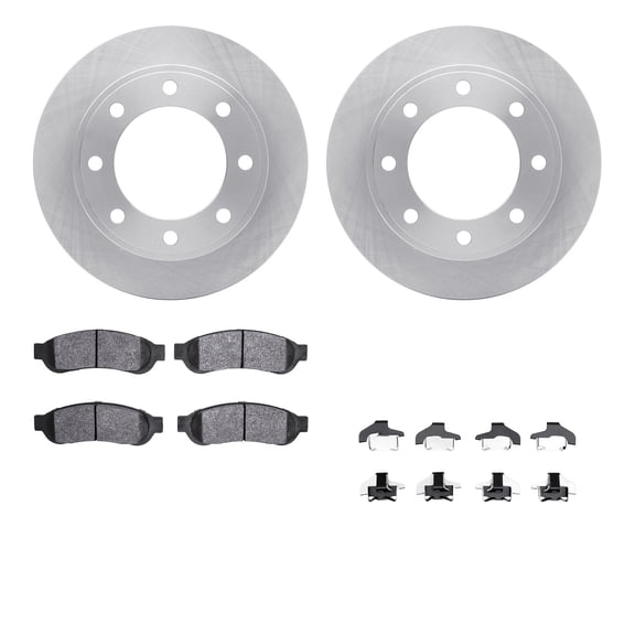 Dynamic Friction Company Rear Brake Rotors with Ultimate Duty Performance Brake Pads includes Hardware 6412-54245
