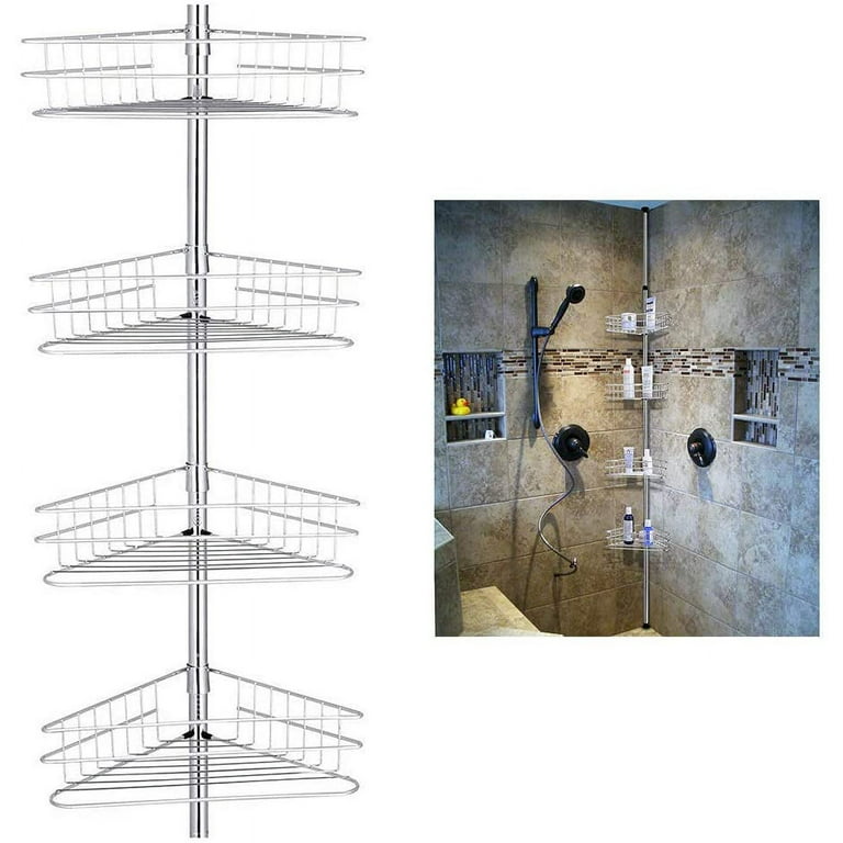 Corner Shower Caddy Adjustable Shower Shelf Constant Tension Rack