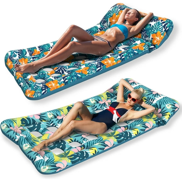 ParentOversized Pool Floats Lounge 2 Pack 73" X 33", Inflatable Tanning Pool Floaties for Adults, Cooling Pool Raft Lounger Pool Rafts & Inflatable Ride-Ons for Pool Party, Sea, Beach, Lake River