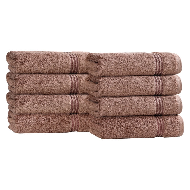 Superior Egyptian Cotton Absorbent Mocha Hand Towel Set of 8