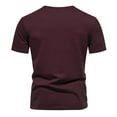 thumbnail image 5 of Ulitacool Men T Shirt Summer Solid Color V Neck Short Sleeved T Shirt Soft Wear Red, 5 of 8