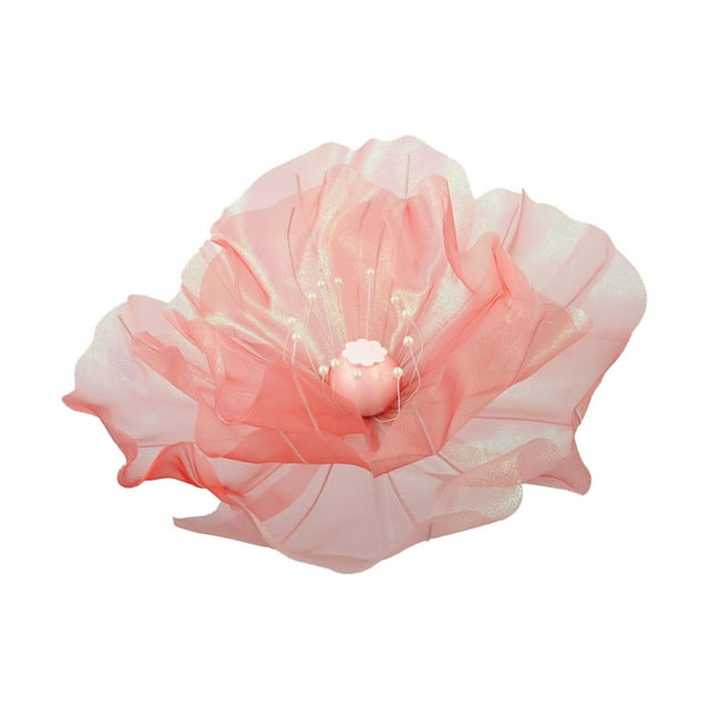 Cabeza de flor artificial de malla de hilo, simulación de flores, decoración de pared, cabeza de flor falsa Rosa