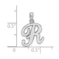thumbnail image 3 of Diamond2Deal 14K White Gold Script Letter R Initial Pendant for Women (L- 0.66inch, W- 0.53inch), 3 of 6