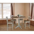thumbnail image 2 of 36" Round Wood Distressed Hickory/Stone Extension Dining Table With 4 Stools, 2 of 8
