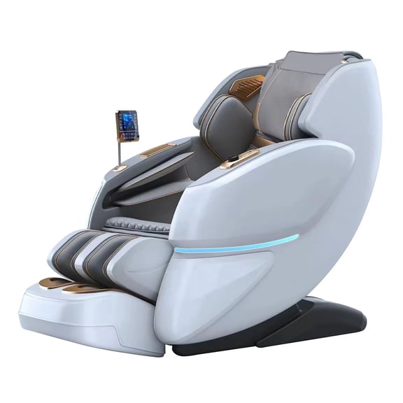 Harmony 57-Inch SL-Track Deep Shiatsu Full Body Massage Chair with Zero Gravity Recline, Heat, Foot Rollers, and Touchscreen – White