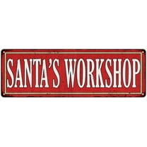 Santa's Workshop Holiday Christmas Metal Sign 8x24 108240065002