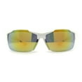 thumbnail image 3 of Xloop Mens Wrap Futuristic Half Rim Mirror Sport Sunglasses White Orange Mirror, 3 of 4