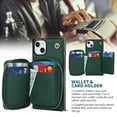 thumbnail image 2 of Mantto Crossbody Case for iPhone 14 Plus, Wallet Credit Card Kickstand Holder Shoulder Strap Zipper Pocket Premium PU Leather Case for Apple iPhone 14 Plus 2022, Deep Green, 2 of 9