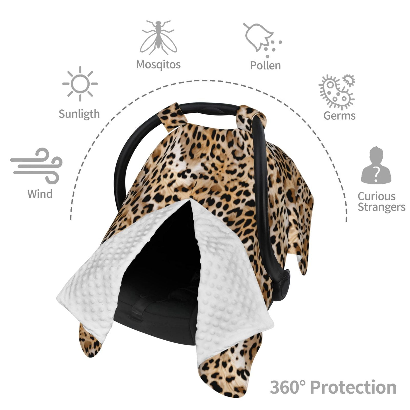 Car Seat Cover Baby - Colorful leopard print cool Breathable Infant Car Seat Cover for Baby Carseat, Lightweight Comfort Baby Essentials Must Haves Newborn Stuff for Girl Boy
