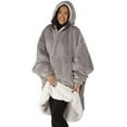 thumbnail image 4 of THE COMFY Original Oversized Microfiber & Sherpa Wearable Blanket, Seen On Shark Tank, One Size Fits All, Unisex, Gray, 4 of 5